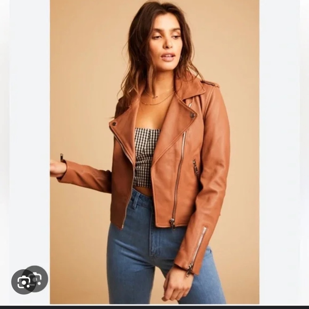 LTH leather jacket in desert rose